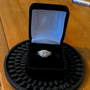 Size 5 Zales White Gold Engagement Ring